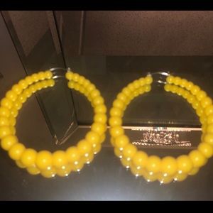 Yellow hoop earrings